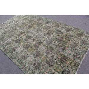 Grand tapis turc, tapis vintage 5,5x9 pieds, tapis en laine verte - Product Image 3