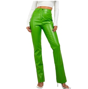 Pantalon en cuir personnalisé pour femmes Tissu PU respirant de haute qualité Taille moyenne devant plat Style meilleur matériau pour l'hiver - Product Image 4