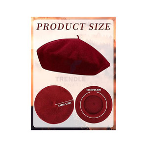 Customizable Canvas <b>Beret</b> Hat French Style Elegant Solid Color Winter Beanie Cap Warm Soft Fashion Accessory <b>Women</b> Casual Daily - Product Image 3