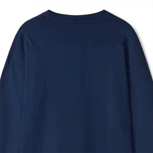 <b>High</b> Quality Men's Casual O-<b>Neck</b> Long Sleeve Full <b>T</b>-<b>Shirt</b> Custom Logo Printed Solid Pattern Cotton/Bamboo Fiber Plain <b>Shirt</b> - Product Image 3