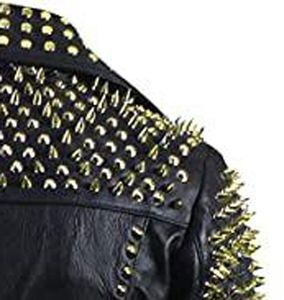Hot <b>Sale</b> Genuine Leather Studded Jacket Crop Women Ladies Handmade Long Sleeve Best Quality Women Studded Fashion Jacket - Product Image 5
