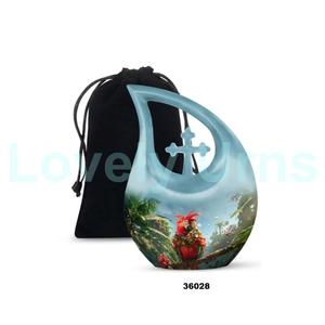 นกแก้วมาคอว์ฉีกเก็บโกศสำหรับผู้ใหญ่ขี้เถ้าของมนุษย์ประดับด้วยโกศขนาดใหญ่แถมถุงกำมะหยี่ฟรี - Product Image 2