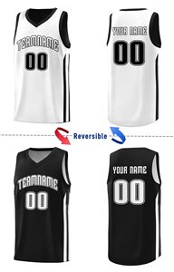 Camiseta de baloncesto de diseño OEM, uniforme de baloncesto reversible, personalizada, sublimada, en blanco - Product Image 2