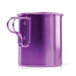 Purple Camping Coffee Cup Custom Logo for Coffee,Juice,Milk,400ML Custom Aluminum Cups Carry Outdoors for Club,Climbing