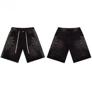 <strong>Mens</strong> Black Denim <strong>Jeans</strong> <strong>Short</strong> 2026 Artificial Diamond Street Hole <strong>Shorts</strong> Casual <strong>Shorts</strong> Knee Length <strong>Jean</strong> Clothing 28-38 Size - Product Image 5