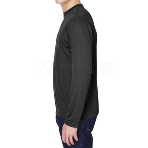 เสื้อยืดผู้ชายผ้าฝ้าย100% แขนเต็มผ้าถักลายสีทึบเสื้อยืดพิมพ์ลายดิจิตอลโลโก้ตามสั่ง - Product Image 6
