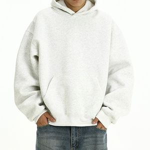 Men Regular Fit Drop Shoulder Hoodie Fashion Streetwear <b>Fleece</b> Anti-Wrinkle Breathable Heavy Cotton <b>Sweatshirt</b> Wholesale OEM - Product Image 5