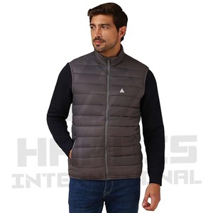 Nouveau modèle de veste Veste en duvet personnalisée en gros Gilet bouffant avec logo Veste bouffante légère à demi-manches pour hommes - Product Image 1