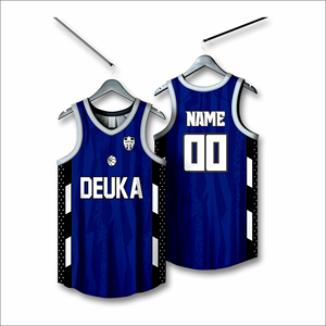 Maillot de basket-ball imprimé par sublimation à séchage rapide, faible MOQ, logo d'équipe personnalisé, maillot sans manches avec tissu en maille 100% polyester - Product Image 1