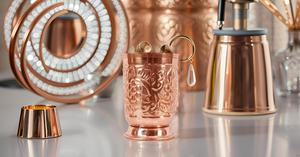 Premium Quality 100% Pure Copper Tumbler Floral Embossed for Moscow Mules Floral Embossed Copper for Coffee <b>Mugs</b> No Lid - Product Image 2