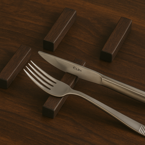 Juego de 4 soportes para cubiertos de madera de mango natural, soportes para vajilla hechos a mano, utensilios para cubiertos de primera calidad, soportes para mesa de comedor moderna, tendencia - Product Image 3