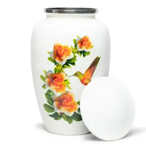 Urne pour adulte de grande taille, style américain, couleur blanche, artisanat exceptionnel - Product Image 1