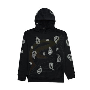 Sudaderas con capucha de diamantes de imitación Unisex con cremallera completa de Color negro para invierno básicos de algodón mezclado mejor Sudadera con capucha de diamantes de imitación de moda al aire libre - Product Image 3