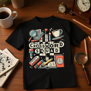 T-shirt promotionnel Crossword Squad pour les passionnés de puzzles de mots croisés - Product Image 3