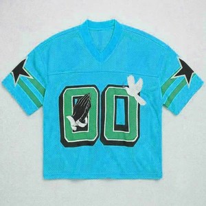 เสื้อฟุตบอลทรงปกติ ผ้าตาข่าย คอวี แขนสั้น ผ้าไม่ทอ สีแดง ดำ ขาว ระบายอากาศดี เป็นมิตรกับสิ่งแวดล้อม แห้งเร็ว คุณภาพสูง - Product Image 3