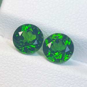 Impecable corte redondo facetado 100% diópsido de cromo Natural suelto genuino calibrado tamaño piedra preciosa para la fabricación de joyas uso OEM a granel - Product Image 4