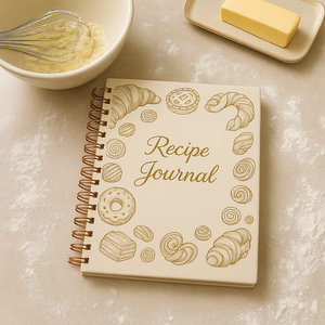 LABON Journal de recettes de pâtisserie française A5 cahier de cuisson à spirale avec couverture en feuille d'or <span class=keywords><strong>Croissant</strong></span> Donut Dessert Sketch Design - Product Image 6