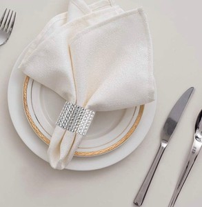 Anneau de serviette traditionnel ethnique pour mariage, anneau de serviette en argent pour dîner, porte-serviettes en tissu scintillant en gros - Product Image 3