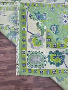 พรมขนสัตว์สีสันสดใสดีไซน์แบบตุรกีขนาด9x12ทำด้วยมือ1ชิ้นสำหรับห้องนั่งเล่น - Product Image 5