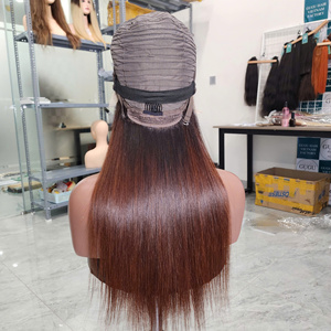 Perruques Vietnamiennes Naturelles 100% de 22 Pouces, Cheveux Humains Lisses, Couleur Ombre, Brun, Double Longueur, Vendeur - Product Image 3