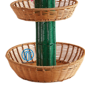 Nouveau design meilleur plateau de service en rotin avec forme de cactus pour le stockage des puces et décorer les fêtes fabriquées à partir de l'usine de vente en gros - Product Image 4