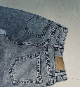 กางเกงยีนส์ทรงหลวมของผู้ชายผ้าฝ้าย100% พิมพ์ลายวินเทจซักได้สีเข้มซักได้พิมพ์ลายสกรีนสไตล์ตรง - Product Image 6