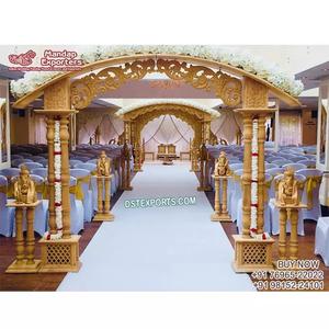 Gujarati Wedding Palace Mandap de madera con techo Srilankan Wedding Decor Vidhi Mandap Nuevo diseño Toldo de madera Mandap Factory UK - Product Image 1