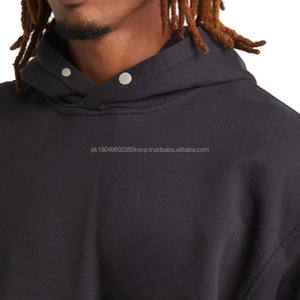 custom Men's hoodies Streetwear drop shoulder heavy weight Cotton Pullover hooded oversize sweatshirts hoodie for men - Product Image 3