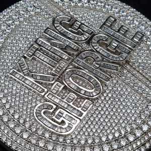 Custom 925 Sterling Silver Men's D VVS Moissanite <b>Pendant</b> <b>Necklace</b> Iced Out Letter <b>Name</b> Hiphop Charm - Product Image 3