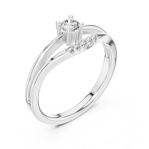 Anillo Clásico Chapado en Oro Blanco de 14K con Diamante Cultivado en Laboratorio de 0.19 Ct, Certificado por IGI, para Mujer |   Ropa de Uso Diario |   Diamante Cultivado Nuevo - Product Image 5