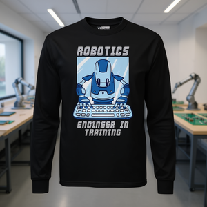 Camiseta de Manga Larga con Diseño de Robot IA para Ingenieros en Formación en Robótica, Categoría de Productos Promocionales - Product Image 3