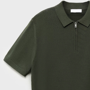 Personalizable hombres verano Casual algodón tejido para Polo medio caqui 100% Anti-retráctil antiarrugas popelina algodón impreso - Product Image 4