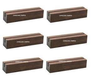 Tarjetero rectangular de madera natural hecho a mano de estilo moderno con acabado pulido, organizador de tarjetas de felicitación y negocios de mesa - Product Image 3