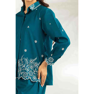 Ensemble coordonné brodé en cambric IPST-77136 Tissu en crêpe de coton Tailles disponibles XXL XL - Product Image 3