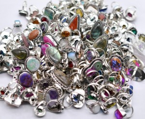 Lote de Anillos de Piedras Preciosas Mixtas, Chapados en Plata 925, Joyería Hecha a Mano, Anillo de Piedras Preciosas, Talla Estadounidense 4-10, Regalo de Boda, Lote de Joyería al por Mayor - Product Image 2