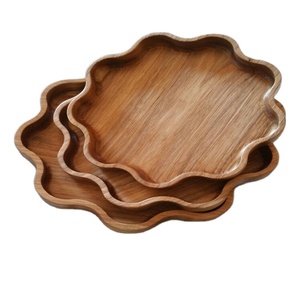 Bandejas de madera de acacia hechas a mano, vajilla versátil para uso doméstico, tamaño personalizado para desayuno, almuerzo o cena - Product Image 4