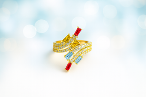 Anillo de Compromiso de Plata de Ley 925 con Topacio Azul Citrino Hecho a Mano para Mujer - Anillo de Aniversario para Fiesta - Product Image 2