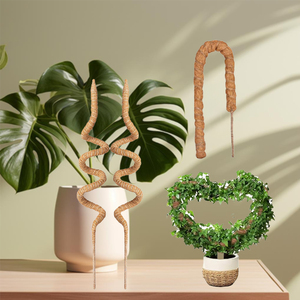 Lot de 2 poteaux en fibre de coco carrés de 39,3 pouces pour plantes d'intérieur et de jardin - Support d'escalade écologique et pliable - Product Image 1