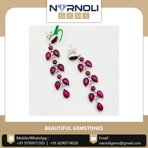 Boucles d'oreilles en grenat rouge de qualité supérieure - Design unique Boucles d'oreilles en argent sterling 925 pour filles et femmes - Product Image 5
