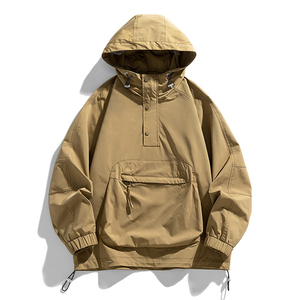 Veste coupe-vent décontractée d'hiver personnalisée 2025, demi-zip, pull à capuche, nylon, randonnée en plein air, imperméable, homme - Product Image 4