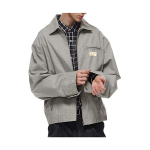 Veste pour homme, vêtement de travail lourd, veste zippée, toile de coton lavée, veste utilitaire, logo personnalisé, veste de travail américaine, OEM ODM - Product Image 4
