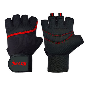 Gants de sport pour hommes en cuir léger et respirant, demi-doigts, nouveau design pour la musculation - Product Image 1