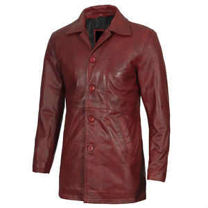 Chaqueta de Cuero Extra Grande para Hombre, Estilo Gabardina, Duradera, Larga, con Cierre, Diseño Moderno, Piel de Cocodrilo - Product Image 6