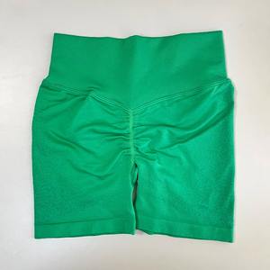 Pantalones cortos de yoga para entrenamiento de talla grande con control de barriga alta para mujer, pantalones cortos de fitness de algodón 100% con patrón sólido de calle alta para levantar glúteos - Product Image 5