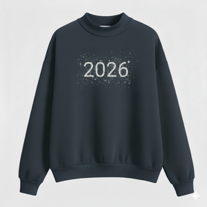 Sudadera Larga con Estampado para Mujer, Estilo Urbano, Cuello Alto Simulado, Holgada, Informal, para Invierno, Estilo Moderno para el Día a Día - Product Image 1