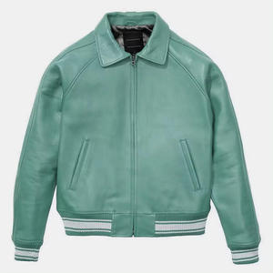 Elegante chaqueta de cuero de lana para hombre Diseño elegante y moderno con logotipo en la parte delantera Servicio OEM para la temporada de invierno - Product Image 4