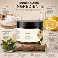 Sampo Scrub Kulit Kepala Organik Kelas Salon dengan Garam Laut dan Rosemary untuk Penggunaan di Rumah, Formula Perawatan Rambut Pembersih Mendalam, Pengontrol Minyak, dan Anti Ketombe