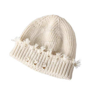 Logo personnalisé Taille Couleur Élégant en Détresse Jacquard Bonnets Vente à Chaud Bonnets Chapeaux Léger Vêtements de Plein Air - Product Image 3