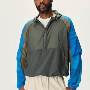 Veste de survêtement de sport à capuche et demi-fermeture éclair pour homme, poche kangourou, camouflage, coupe-vent, vestes pour homme - Product Image 1