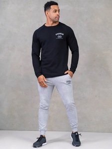Sweat-shirt ample en coton pur rétro de style urbain pour homme, couleur unie, automne-hiver, bordures effilochées - Product Image 6